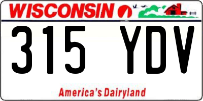 WI license plate 315YDV