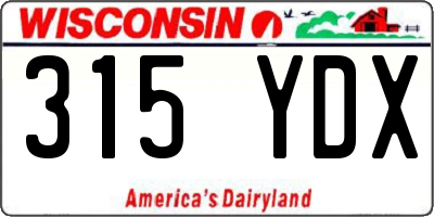 WI license plate 315YDX