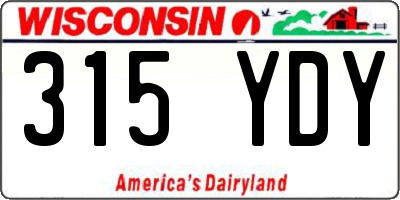WI license plate 315YDY