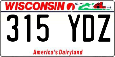 WI license plate 315YDZ