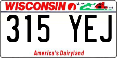 WI license plate 315YEJ