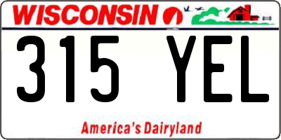 WI license plate 315YEL