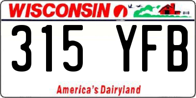 WI license plate 315YFB