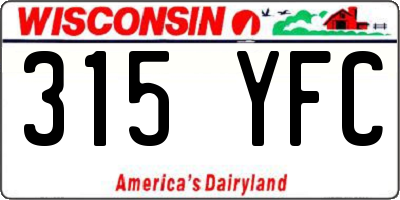 WI license plate 315YFC