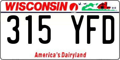 WI license plate 315YFD
