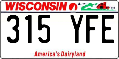WI license plate 315YFE