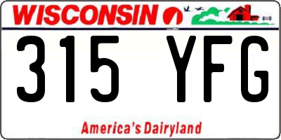 WI license plate 315YFG