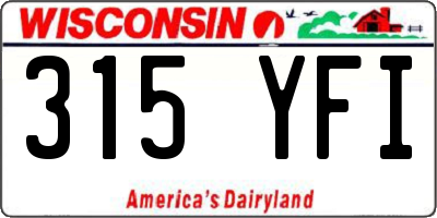 WI license plate 315YFI