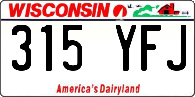 WI license plate 315YFJ