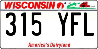 WI license plate 315YFL