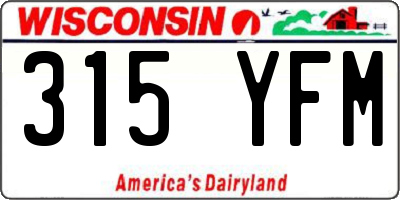 WI license plate 315YFM