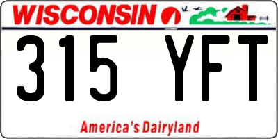 WI license plate 315YFT