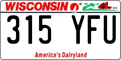 WI license plate 315YFU