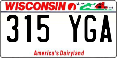 WI license plate 315YGA