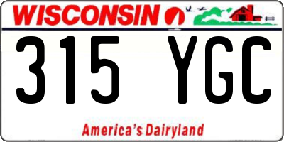 WI license plate 315YGC