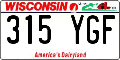 WI license plate 315YGF
