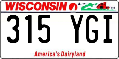 WI license plate 315YGI