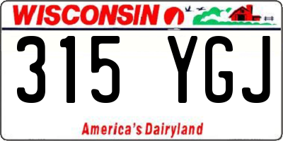 WI license plate 315YGJ