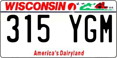 WI license plate 315YGM