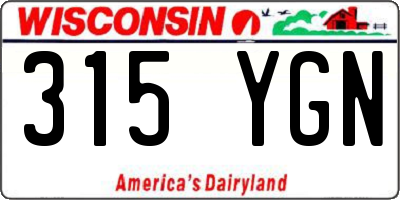 WI license plate 315YGN