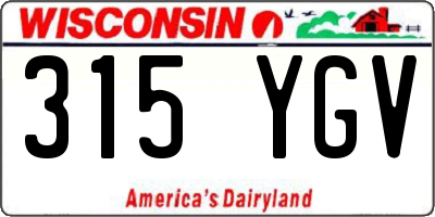 WI license plate 315YGV