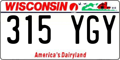 WI license plate 315YGY