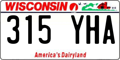 WI license plate 315YHA