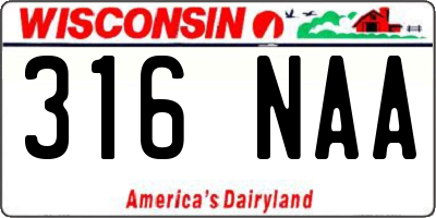 WI license plate 316NAA