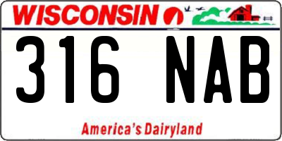 WI license plate 316NAB