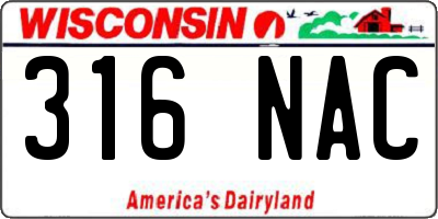 WI license plate 316NAC