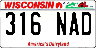 WI license plate 316NAD