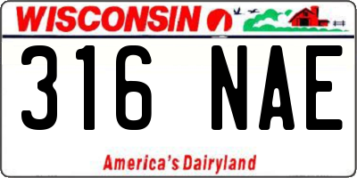 WI license plate 316NAE