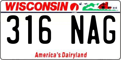 WI license plate 316NAG