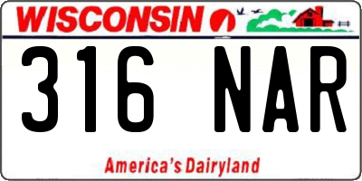 WI license plate 316NAR