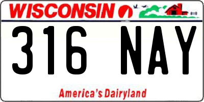 WI license plate 316NAY