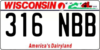WI license plate 316NBB