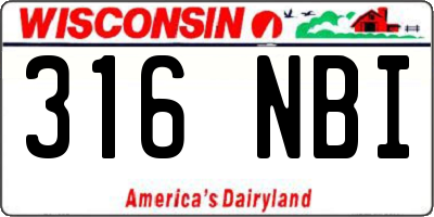 WI license plate 316NBI
