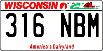 WI license plate 316NBM