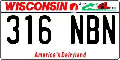 WI license plate 316NBN