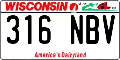 WI license plate 316NBV