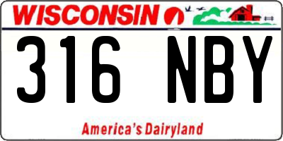 WI license plate 316NBY