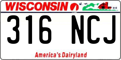 WI license plate 316NCJ