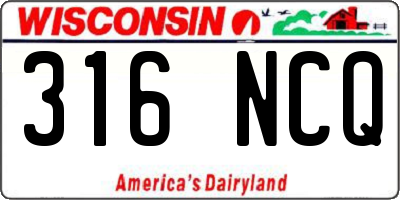 WI license plate 316NCQ