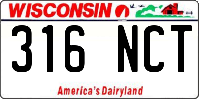 WI license plate 316NCT