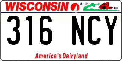 WI license plate 316NCY
