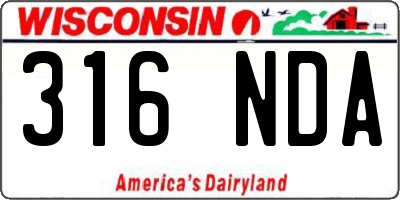 WI license plate 316NDA