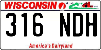 WI license plate 316NDH