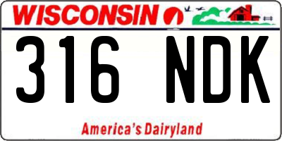 WI license plate 316NDK