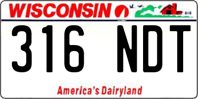 WI license plate 316NDT