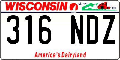 WI license plate 316NDZ